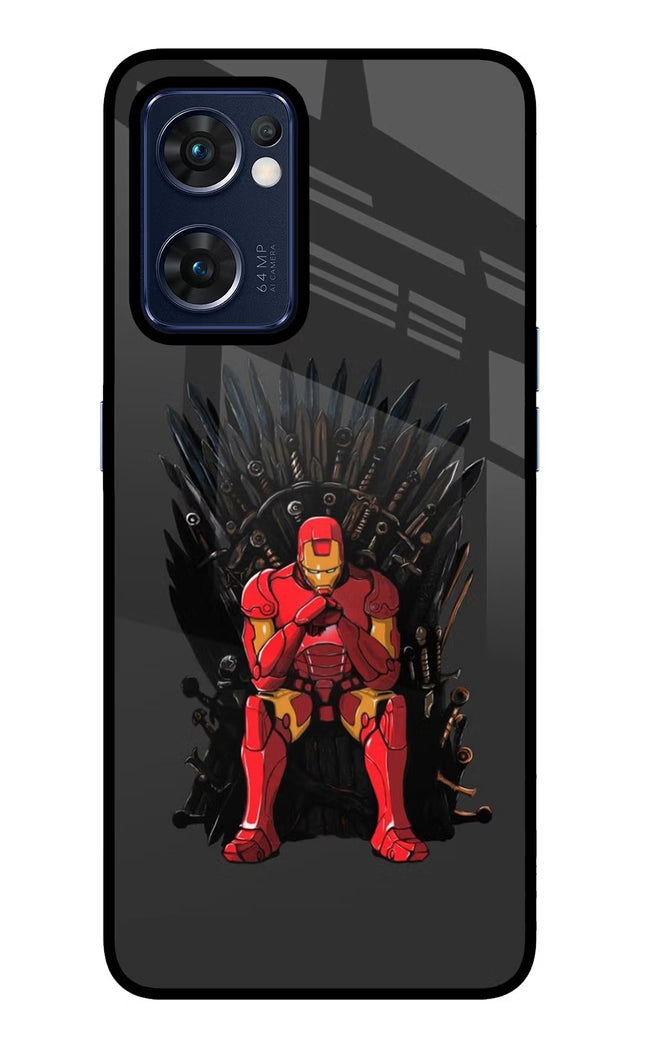 Ironman Throne Oppo Reno7 5G Glass Case Back Cover by Casekaro