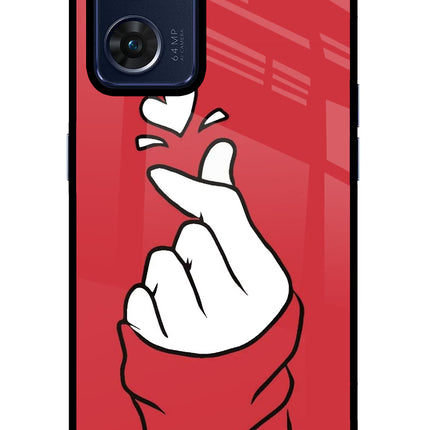 Korean Love Sign Oppo Reno7 5G Glass Case