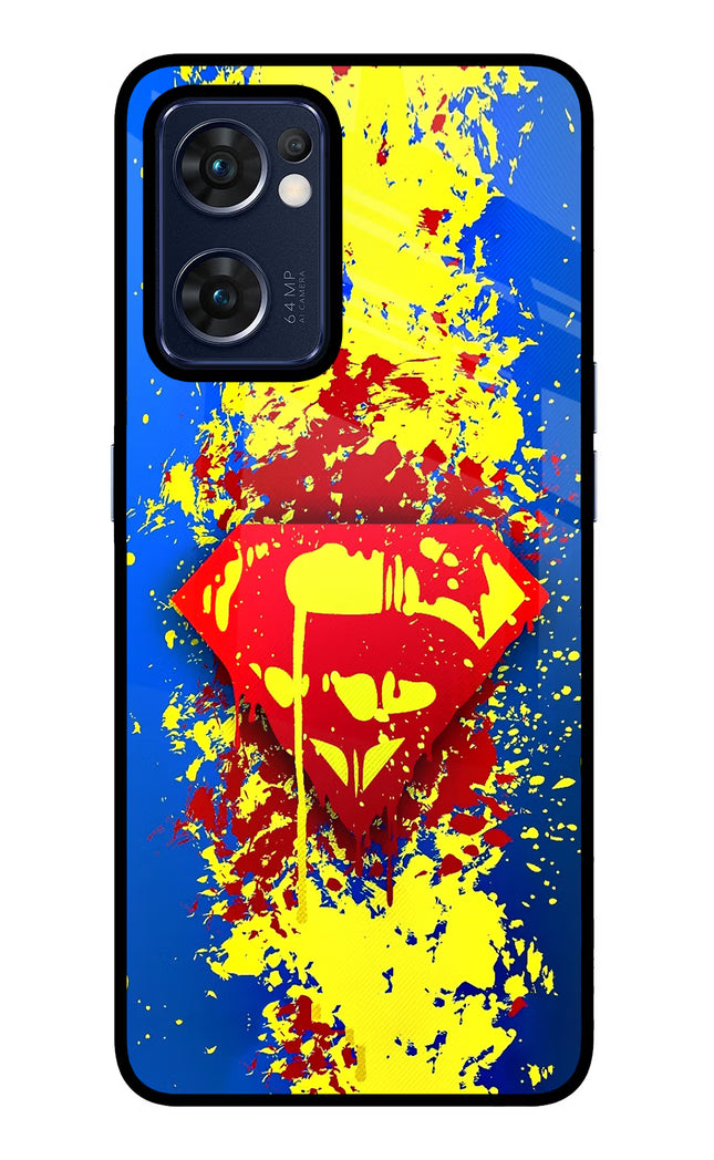 Superman logo Oppo Reno7 5G Glass Case