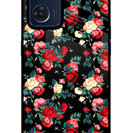 Rose Pattern Oppo Reno7 5G Glass Case