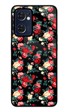 Rose Pattern Oppo Reno7 5G Glass Case
