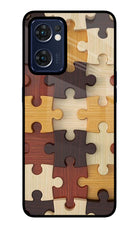 Wooden Puzzle Oppo Reno7 5G Glass Case