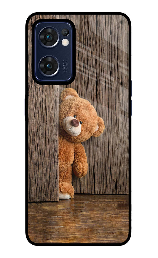 Teddy Wooden Oppo Reno7 5G Glass Case