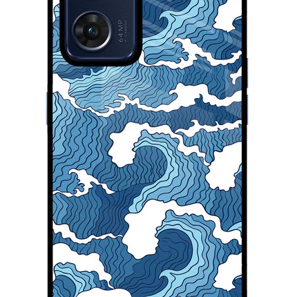 Blue Waves Oppo Reno7 5G Glass Case