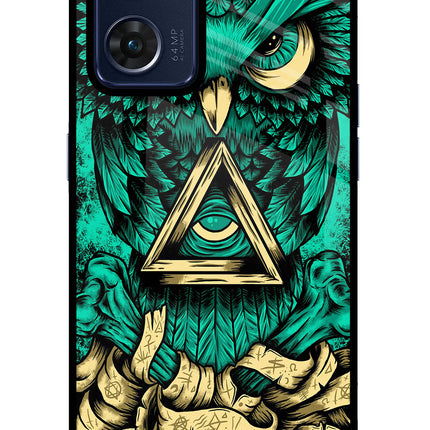Green Owl Oppo Reno7 5G Glass Case Back Cover by Casekaro