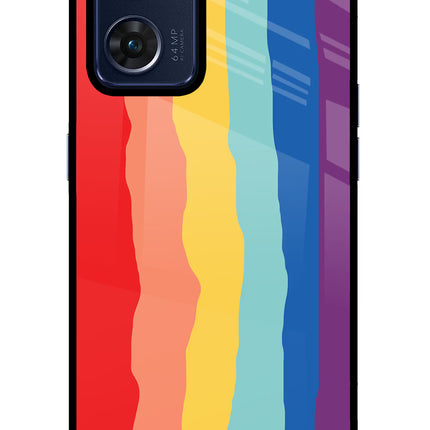Rainbow Oppo Reno7 5G Glass Case Back Cover by Casekaro