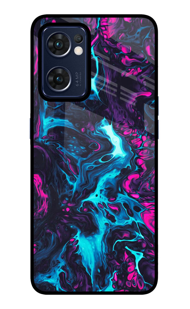 Abstract Oppo Reno7 5G Glass Case Back Cover by Casekaro