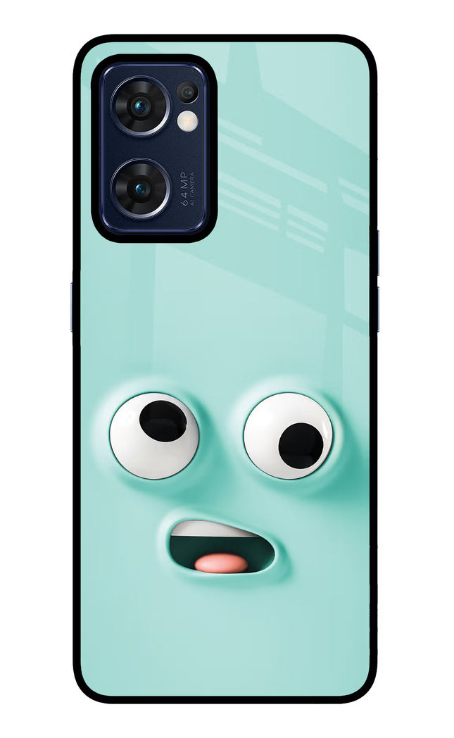 Funny Cartoon Oppo Reno7 5G Glass Case