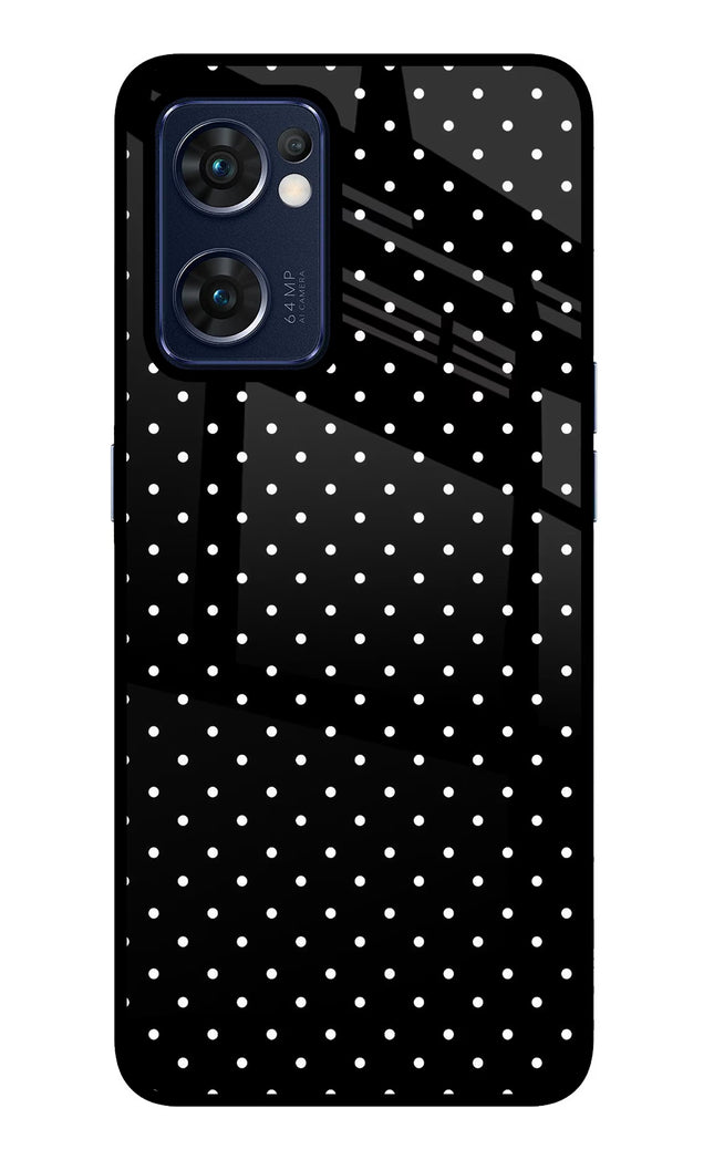 White Dots Oppo Reno7 5G Glass Case