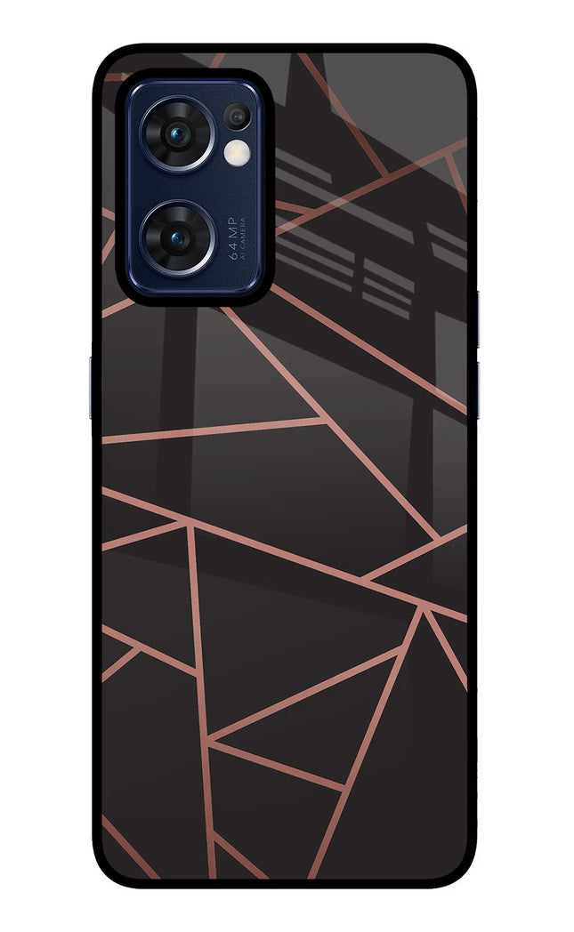 Geometric Pattern Oppo Reno7 5G Glass Case
