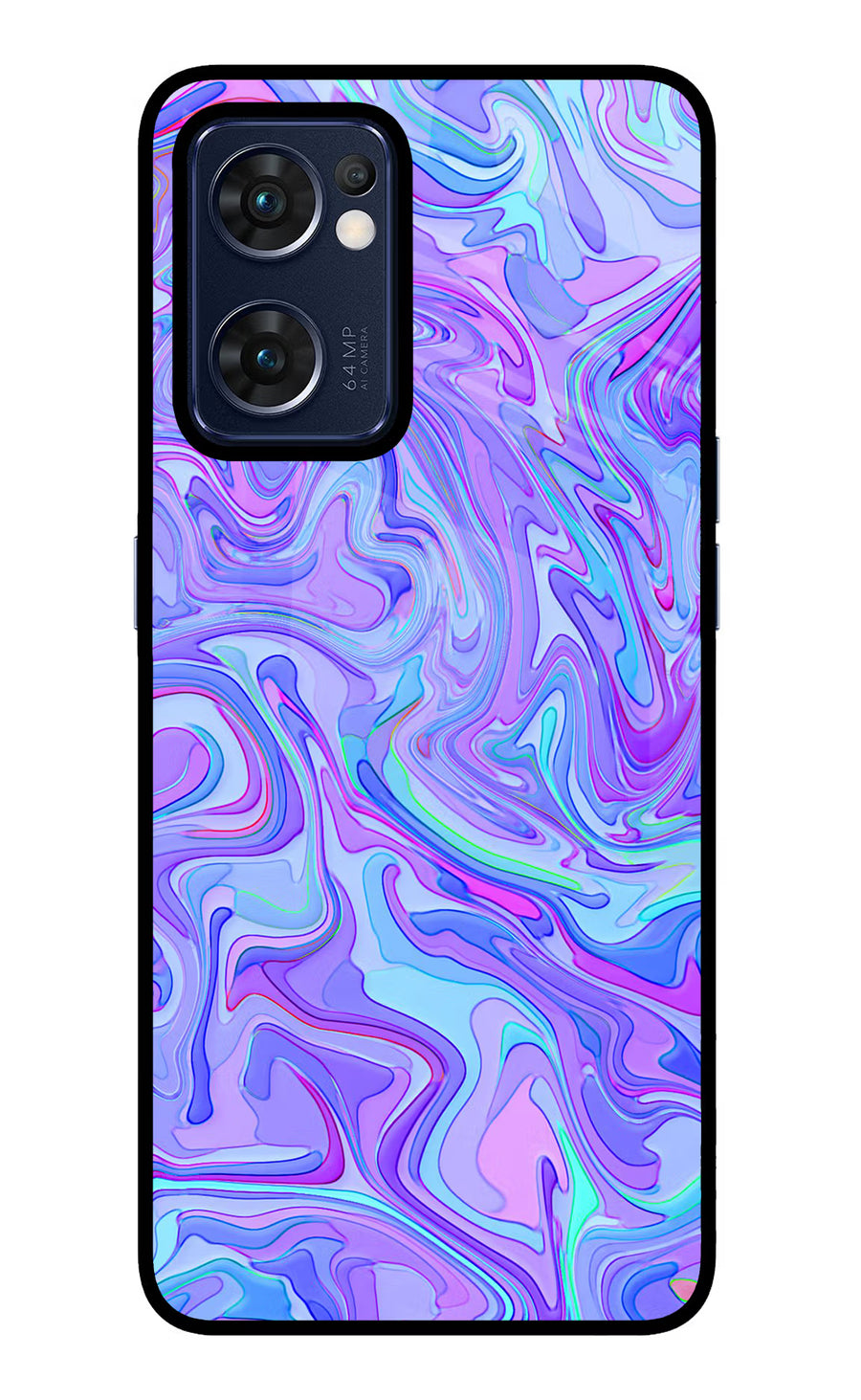 Glitter Oppo Reno7 5G Back Cover, Glass case