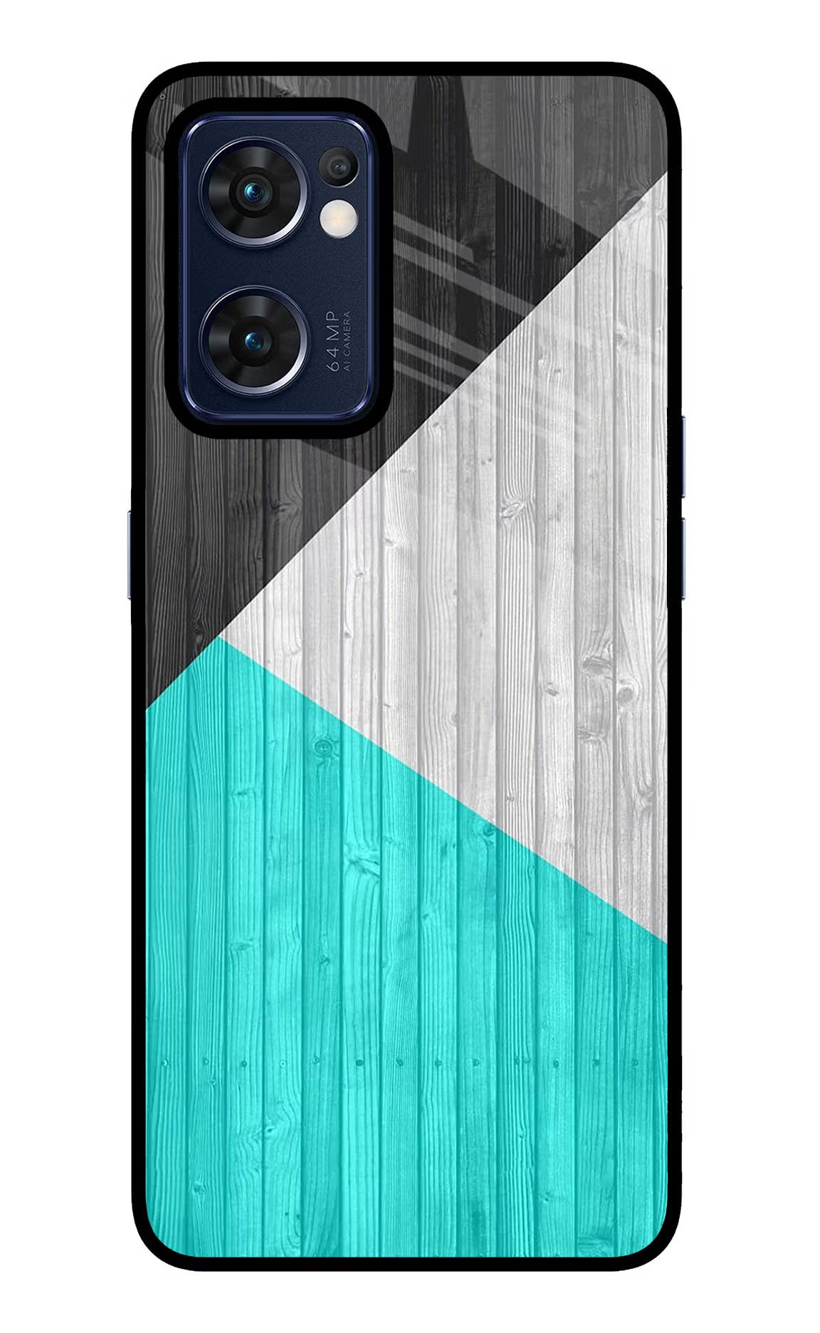 Wooden Abstract Oppo Reno7 5G Glass Case