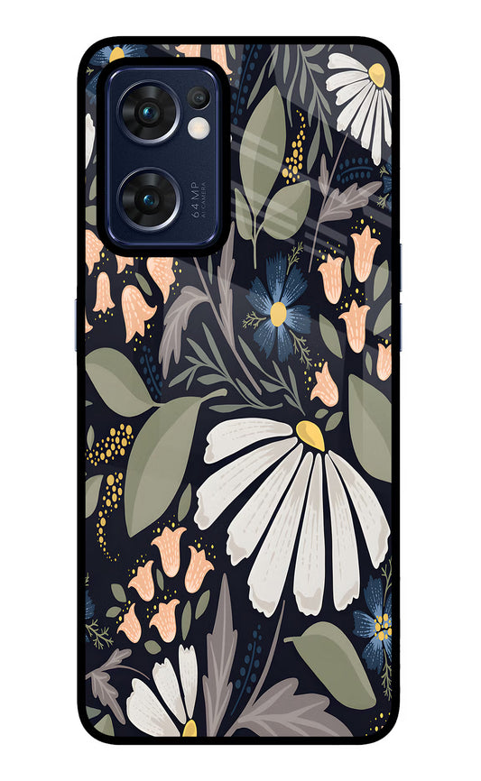 Flowers Art Oppo Reno7 5G Glass Case
