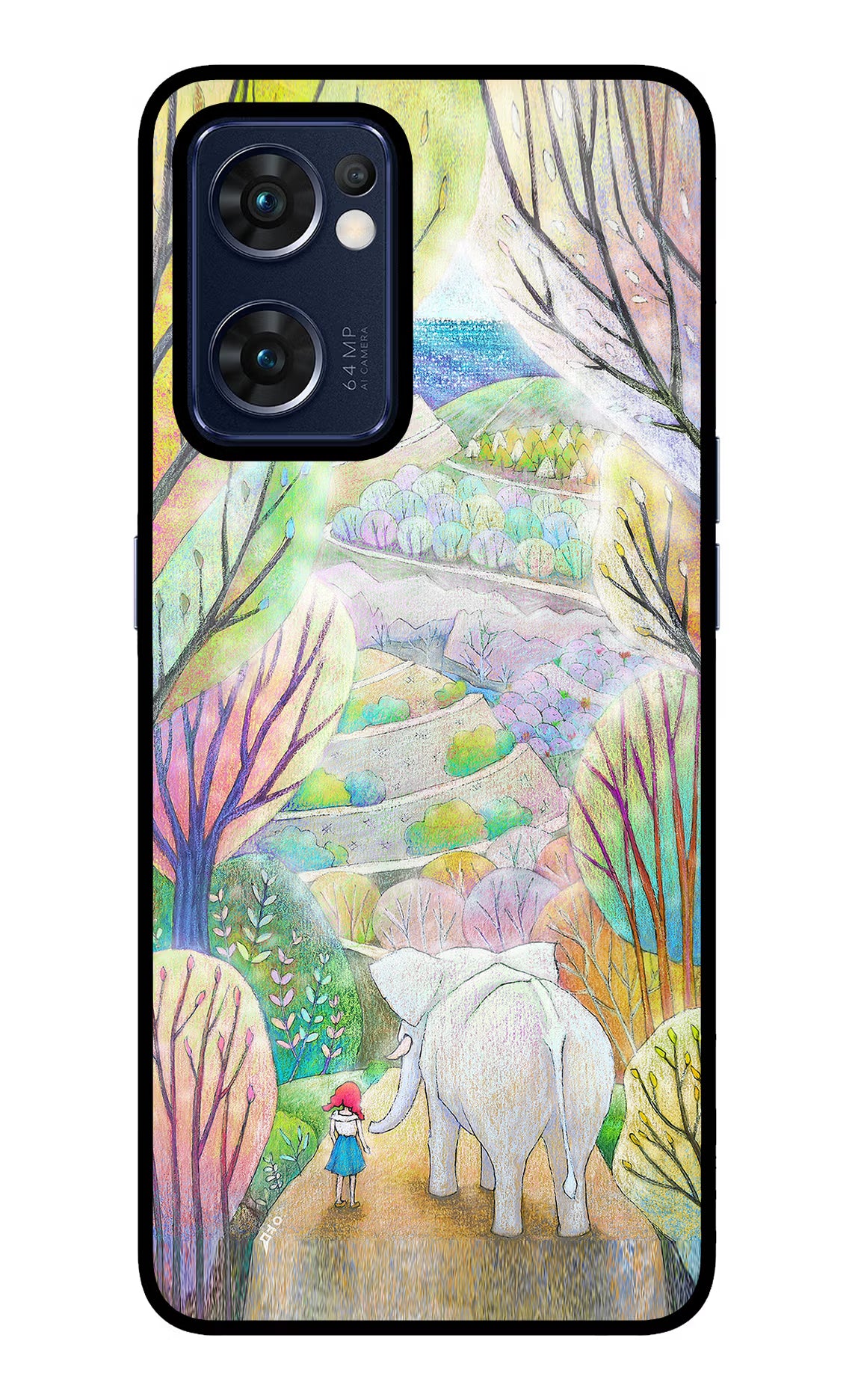 Nature Painting Oppo Reno7 5G Glass Case Back Cover by Casekaro