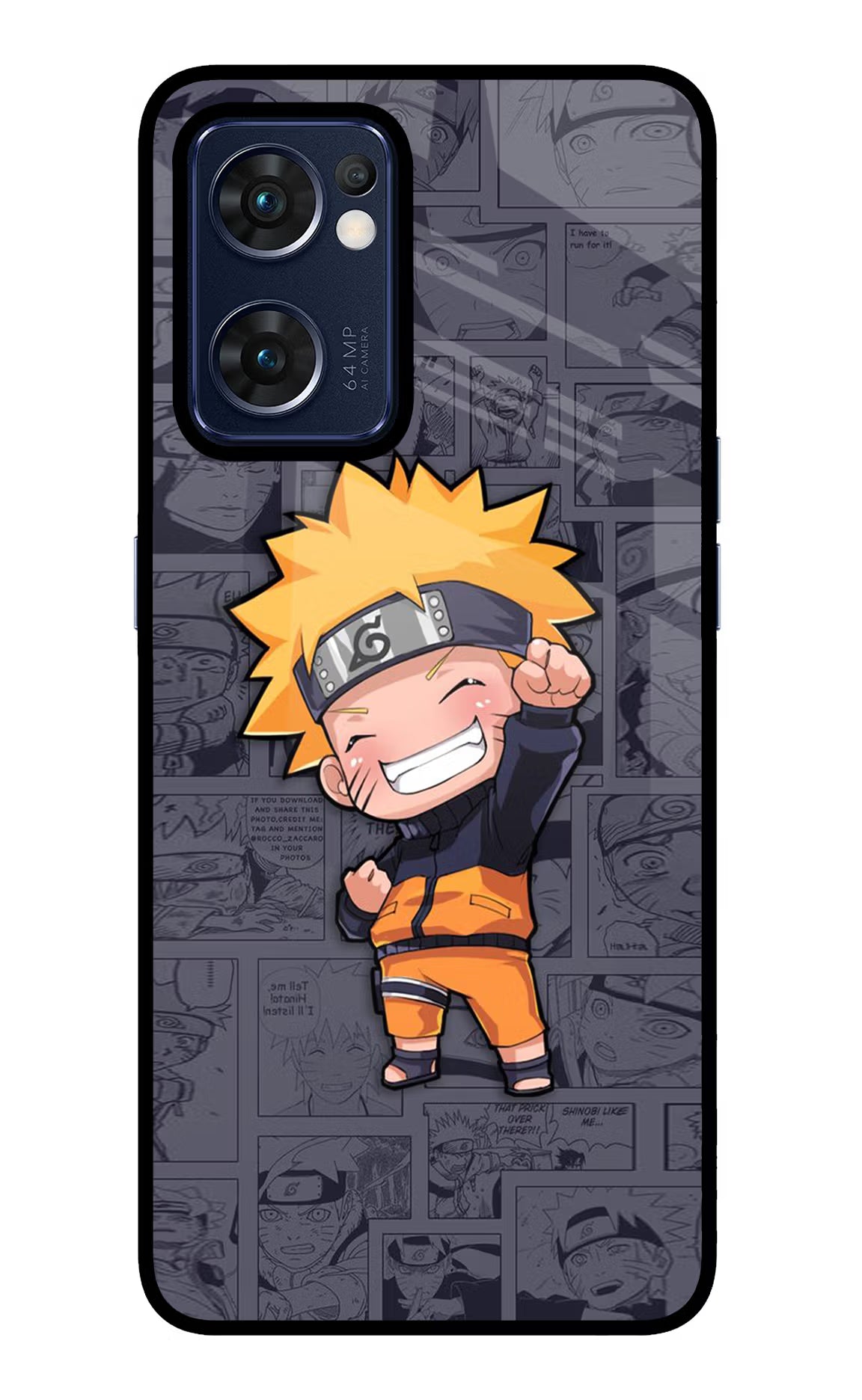 Chota Naruto Oppo Reno7 5G Glass Case Back Cover by Casekaro