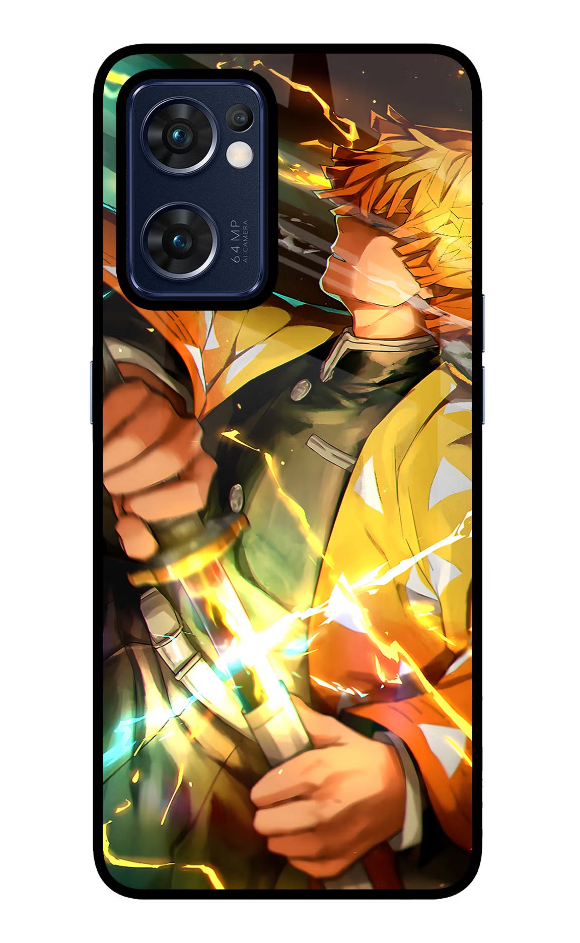 Demon Slayer Oppo Reno7 5G Glass Case Back Cover by Casekaro