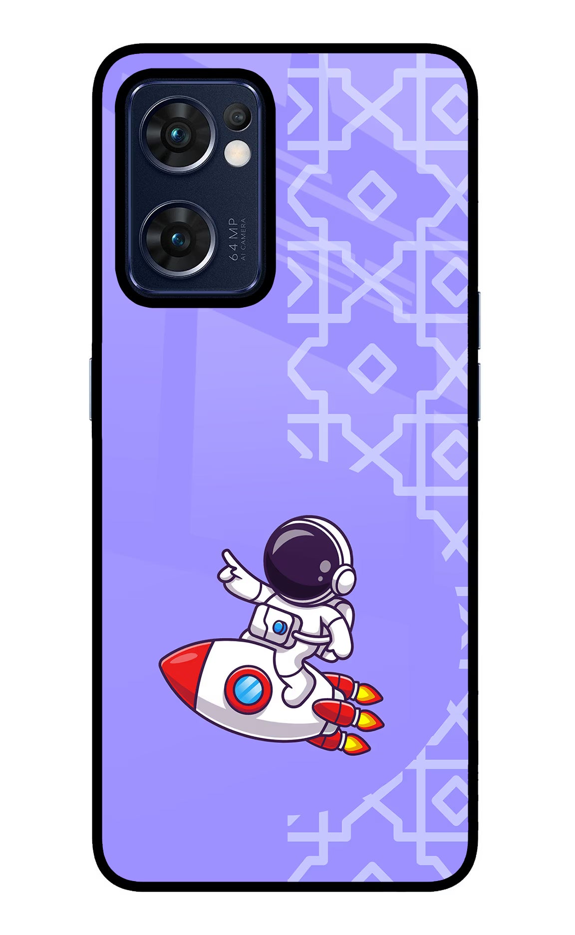 Cute Astronaut Oppo Reno7 5G Glass Case