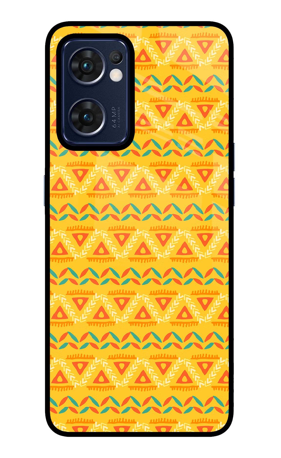 Tribal Pattern Oppo Reno7 5G Glass Case