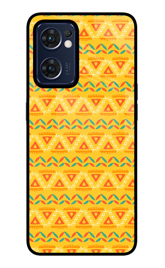Tribal Pattern Oppo Reno7 5G Glass Case