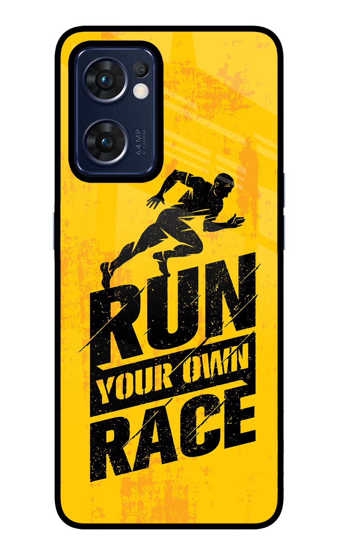 Run Your Own Race Oppo Reno7 5G Glass Case Back Cover by Casekaro