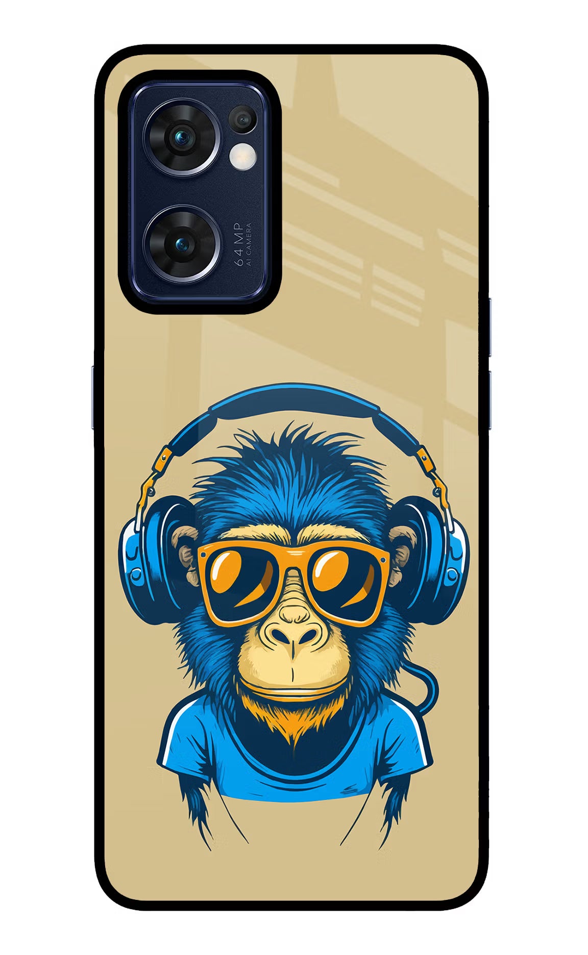 Monkey Headphone Oppo Reno7 5G Glass Case