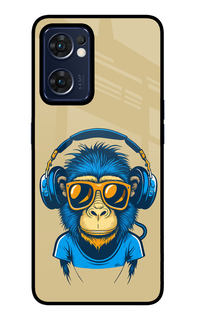 Monkey Headphone Oppo Reno7 5G Glass Case