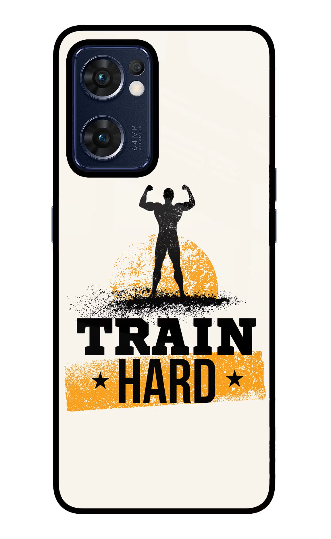 Train Hard Oppo Reno7 5G Glass Case Back Cover by Casekaro