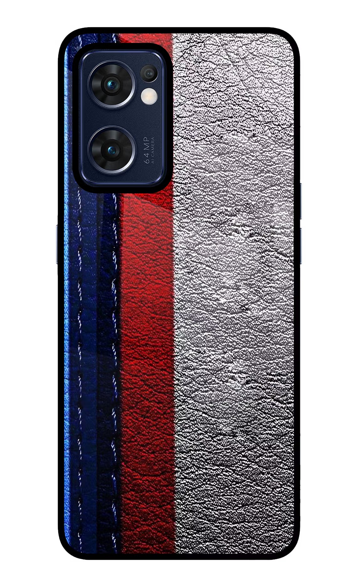BMW Stripes Oppo Reno7 5G Glass Case Back Cover by Casekaro
