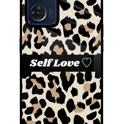 Leopard Print Self Love Oppo Reno7 5G Glass Case