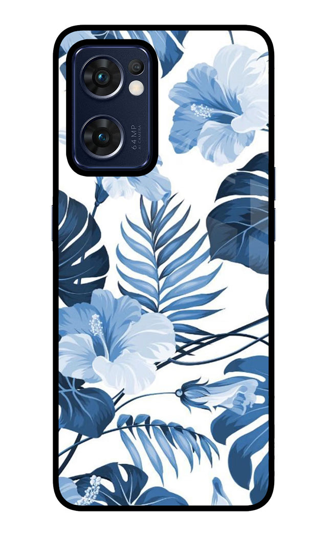 Fabric Art Oppo Reno7 5G Glass Case Back Cover by Casekaro