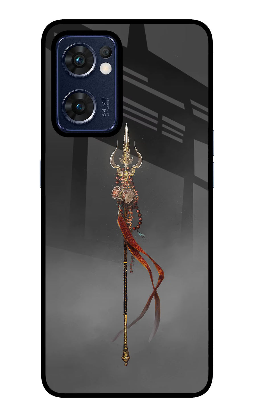 Shiv Trishul Oppo Reno7 5G Back Cover, Glass case