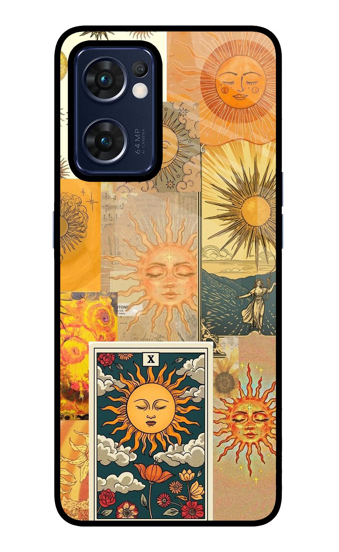 Sun Oppo Reno7 5G Glass Case Back Cover by Casekaro
