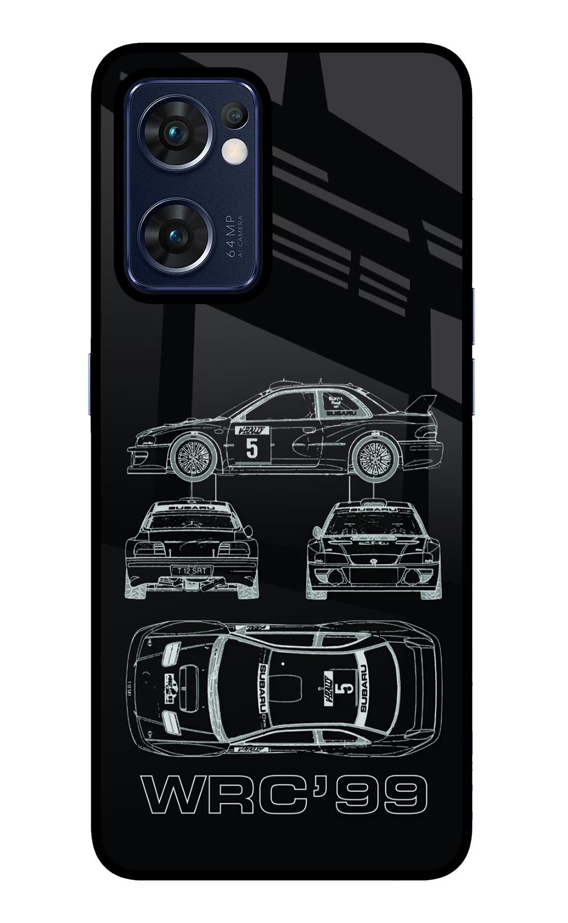 WRC'99 Oppo Reno7 5G Glass Case Back Cover by Casekaro