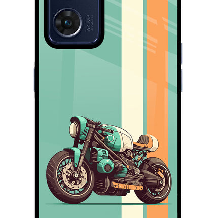 Striped Moto Drift Oppo Reno7 5G Glass Case
