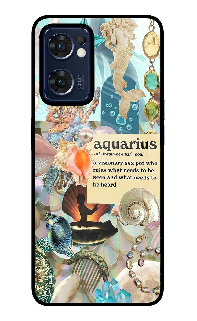 Aquarius Zodiac Oppo Reno7 5G Glass Case