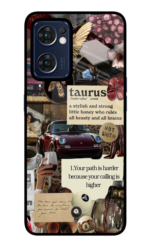Taurus Zodiac Oppo Reno7 5G Glass Case