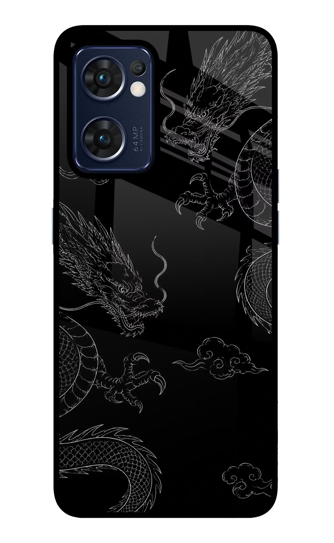 Twin Dragons Oppo Reno7 5G Glass Case