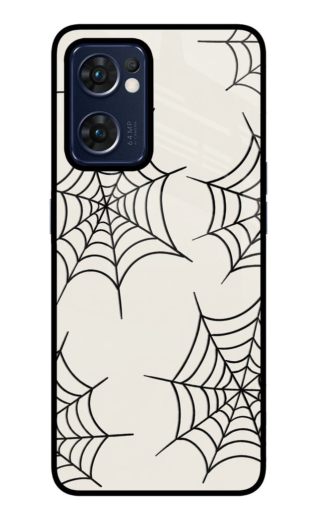 Spider Web Oppo Reno7 5G Glass Case
