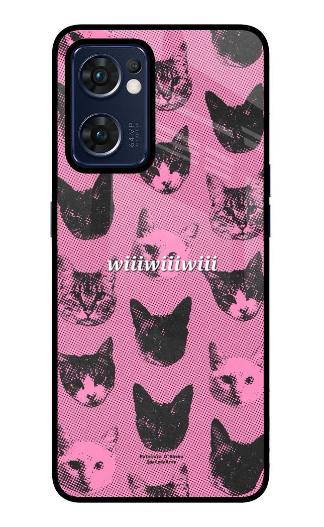 Pink Cats Oppo Reno7 5G Glass Case