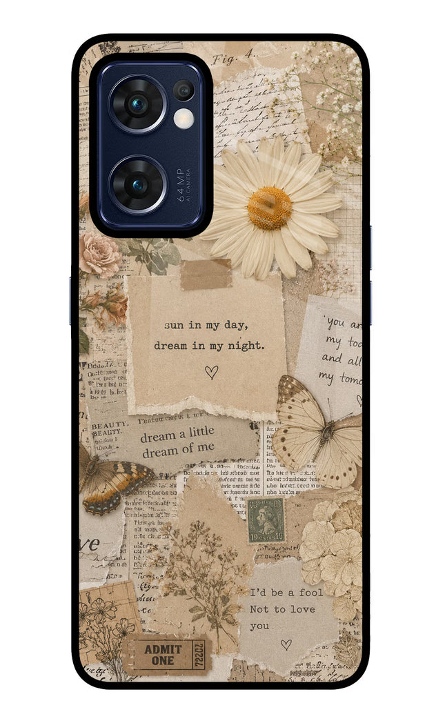 Vintage case Oppo Reno7 5G Glass Case
