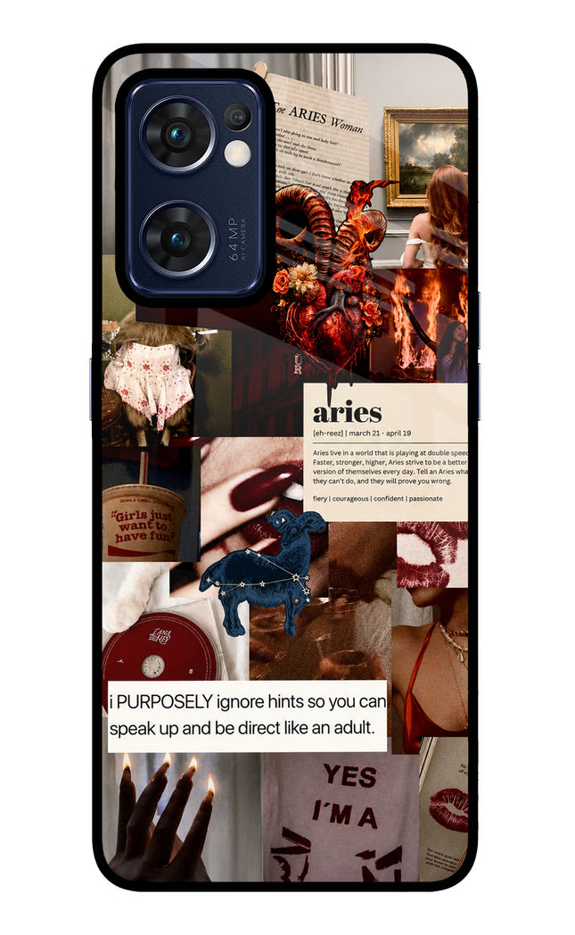 Zodiac Aries Oppo Reno7 5G Glass Case