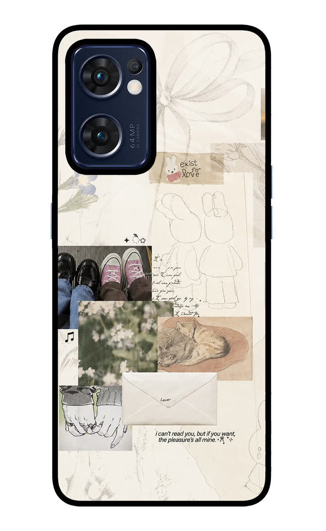 Soft Aesthetic Oppo Reno7 5G Glass Case
