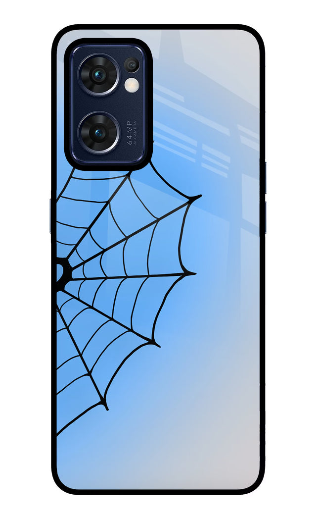 Blue Web Oppo Reno7 5G Glass Case