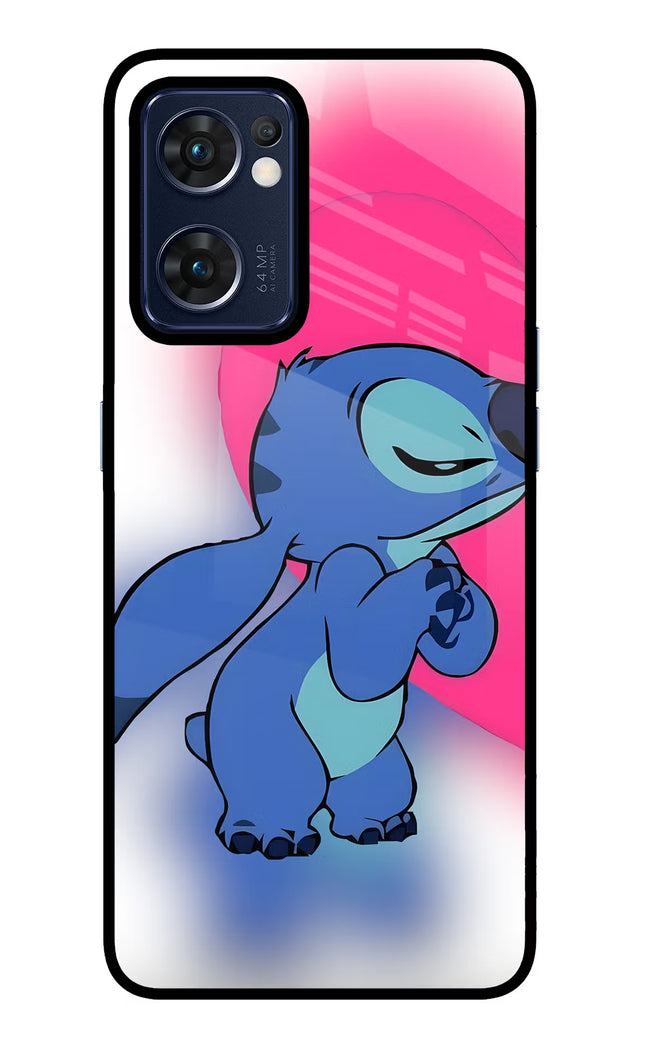 Stitch Hug Oppo Reno7 5G Glass Case