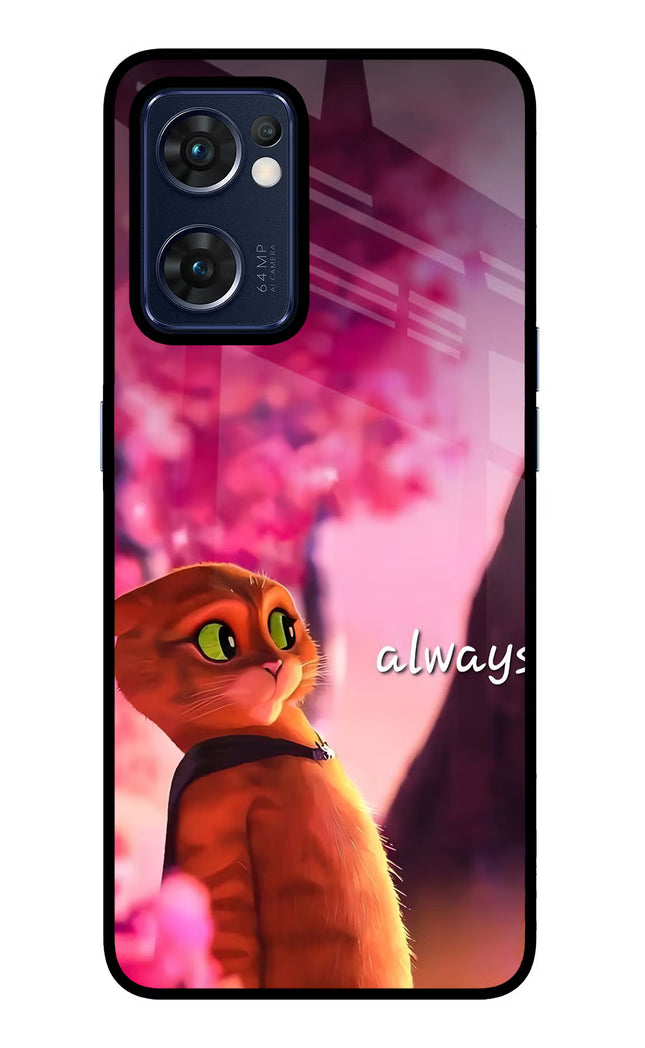 Always Cat Oppo Reno7 5G Glass Case