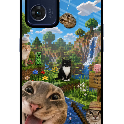 Minecraft Cat Chaos Oppo Reno7 5G Glass Case