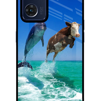 Dolphin vs Cow Oppo Reno7 5G Glass Case