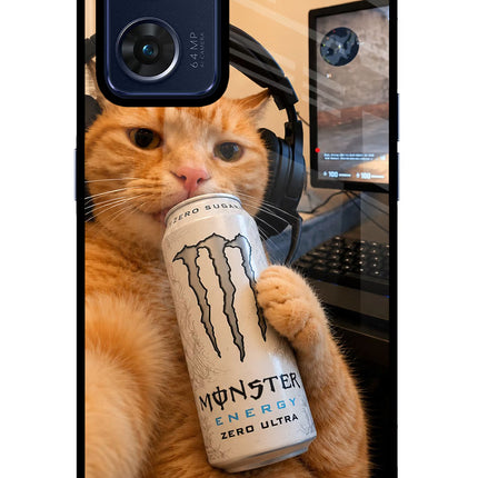 Gamer Cat Energy Oppo Reno7 5G Glass Case