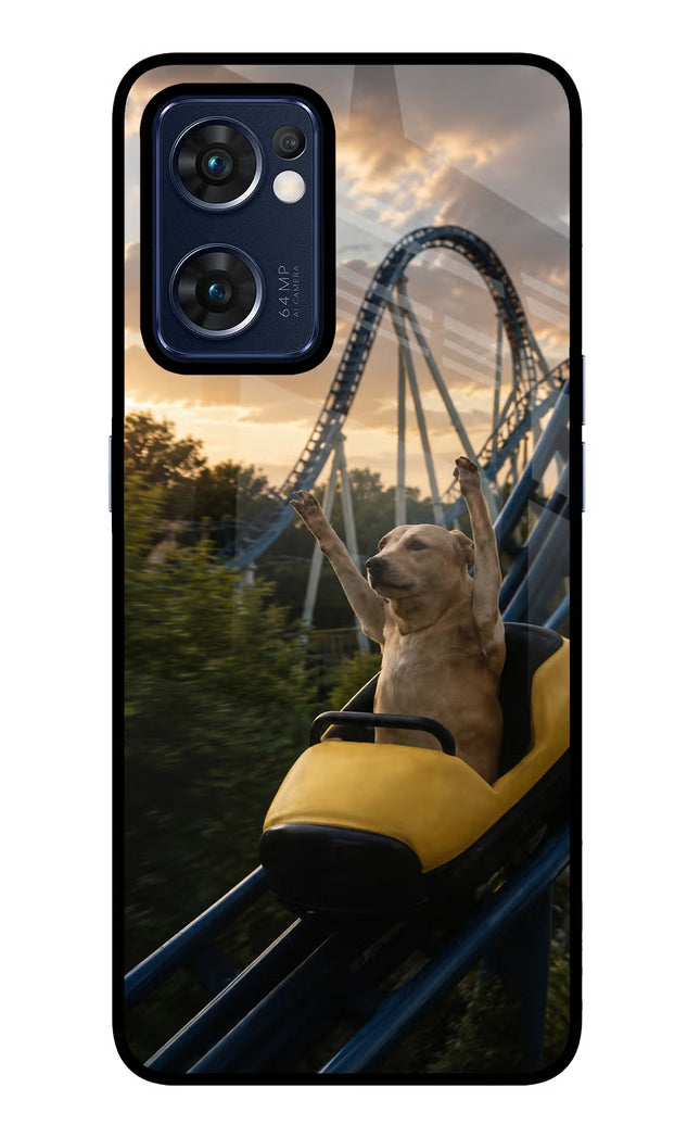 Rollercoaster Dog Oppo Reno7 5G Glass Case