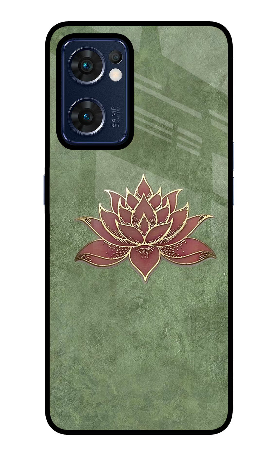 Lotus Grace Oppo Reno7 5G Back Cover, Glass case